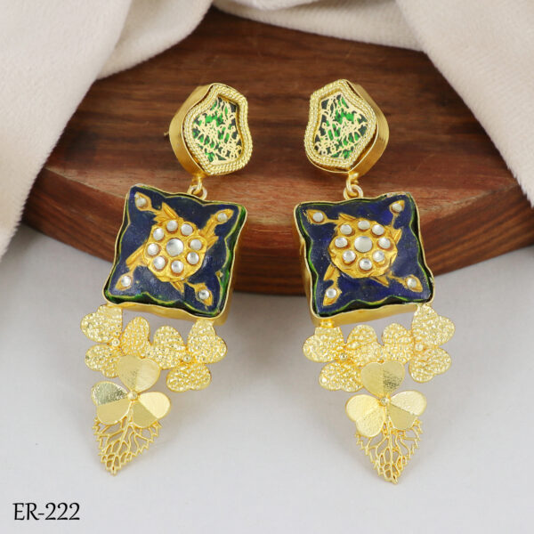 Royal Blue Polki Earrings
