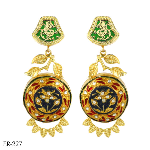 Black Polki Statement Earrings - Image 2