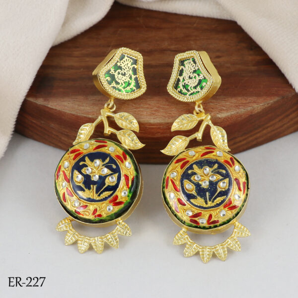Black Polki Statement Earrings