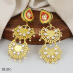 Red Polki Regal Earrings