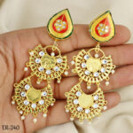 Red Polki Regal Earrings - Image 4